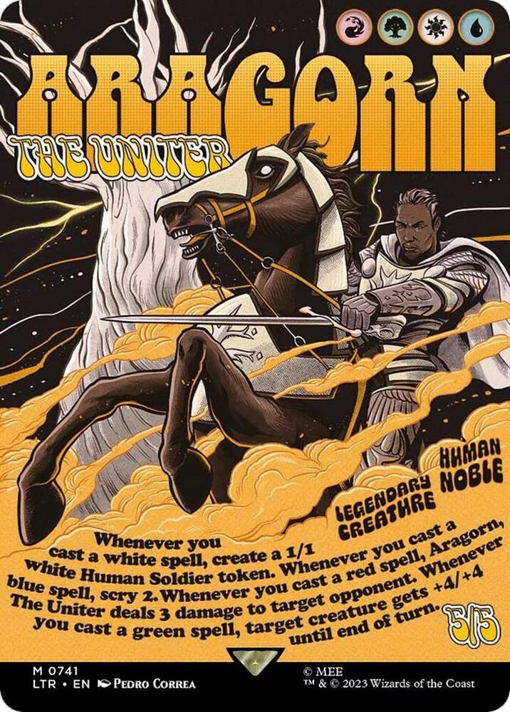Aragorn, the Uniter 741 (Universes Beyond: The Lord of the Rings: Tales of Middle-earth)  - Borderless Poster Foil | Good Games Adelaide SA