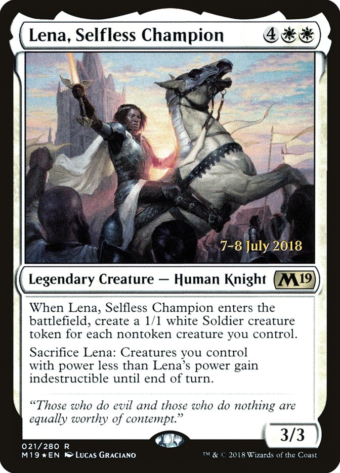 Lena, Selfless Champion [Core Set 2019 Promos] | Good Games Adelaide SA