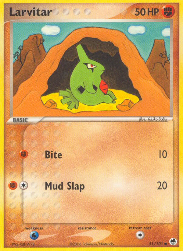 Larvitar (51/101) [EX: Dragon Frontiers] | Good Games Adelaide SA