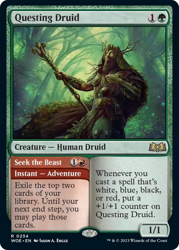 Questing Druid // Seek the Beast [Wilds of Eldraine] | Good Games Adelaide SA