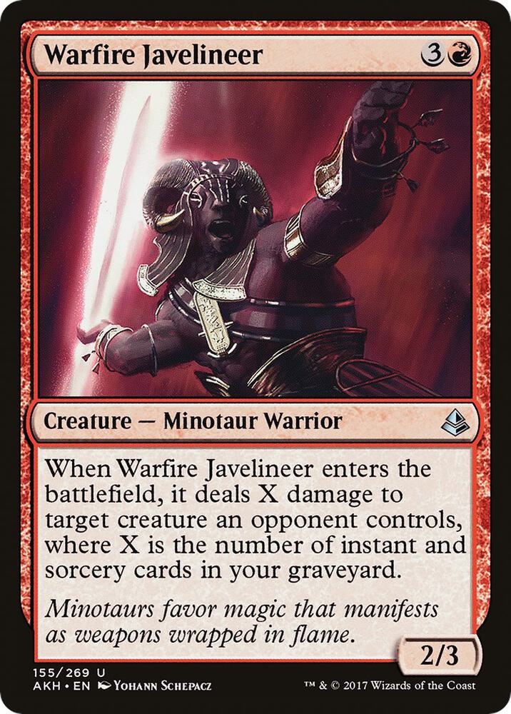 Warfire Javelineer 155 (Amonkhet)  - Foil | Good Games Adelaide SA