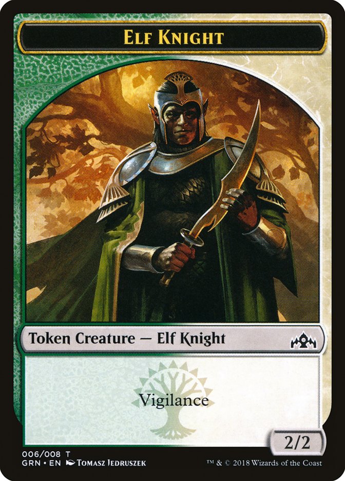 Elf Knight Token [Guilds of Ravnica Tokens] | Good Games Adelaide SA