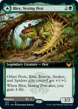 Blex Vexing Pest Extended Art 322 (Strixhaven: School of Mages)  - Foil | Good Games Adelaide SA