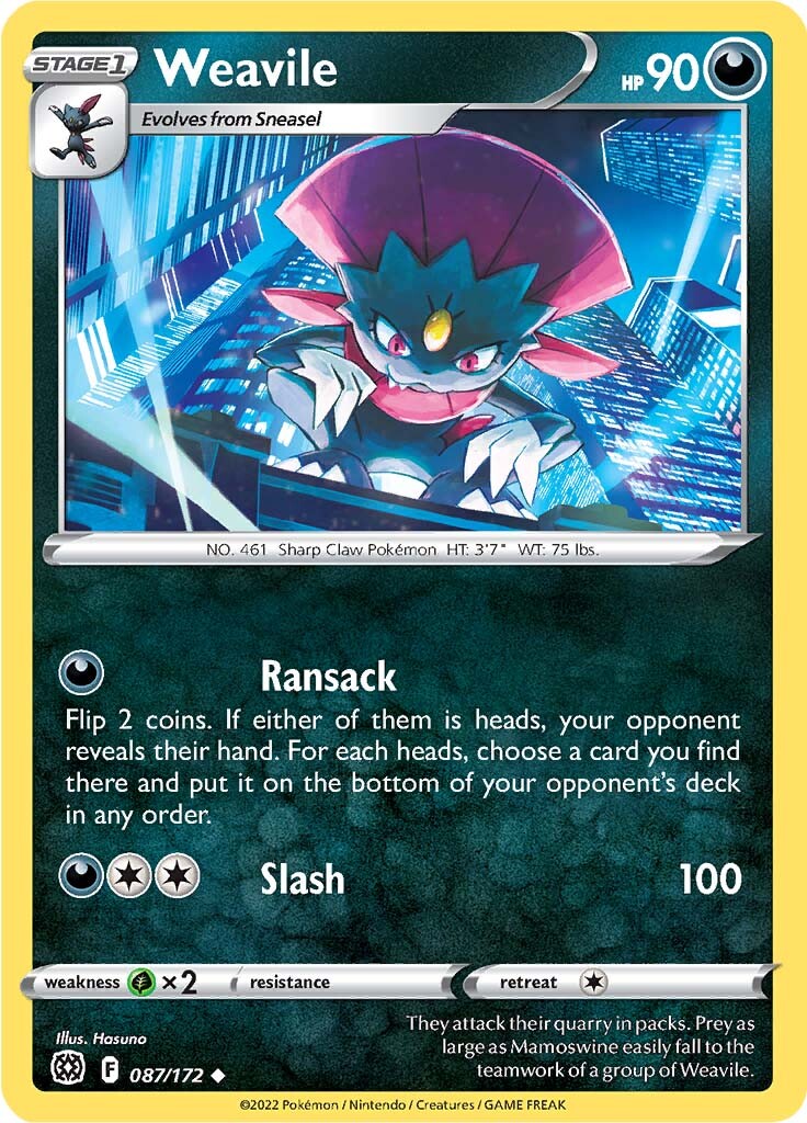 Weavile (087/172) [Sword & Shield: Brilliant Stars] | Good Games Adelaide SA