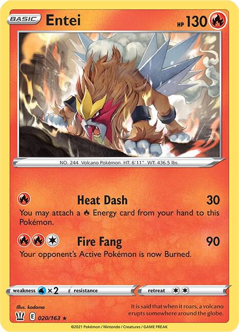Entei 020/163 (SWSH05: Battle Styles)  - Holofoil | Good Games Adelaide SA