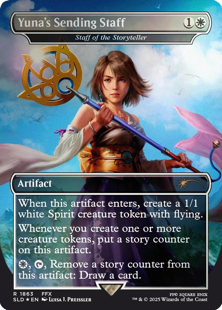 Yunas Sending Staff Staff of the Storyteller Rainbow Foil 1863 (Secret Lair Drop Series)  - Foil | Good Games Adelaide SA