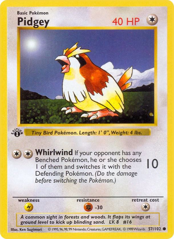 Pidgey 057/102 (Base Set (Shadowless))  - 1st Edition | Good Games Adelaide SA