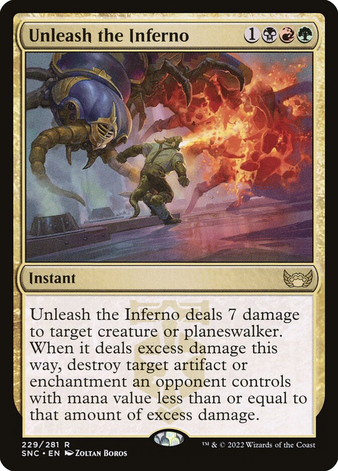 Unleash the Inferno 229 (Streets of New Capenna)  - Foil | Good Games Adelaide SA