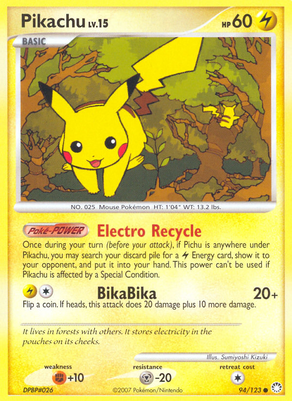 Pikachu (94/123) [Diamond & Pearl: Mysterious Treasures] | Good Games Adelaide SA