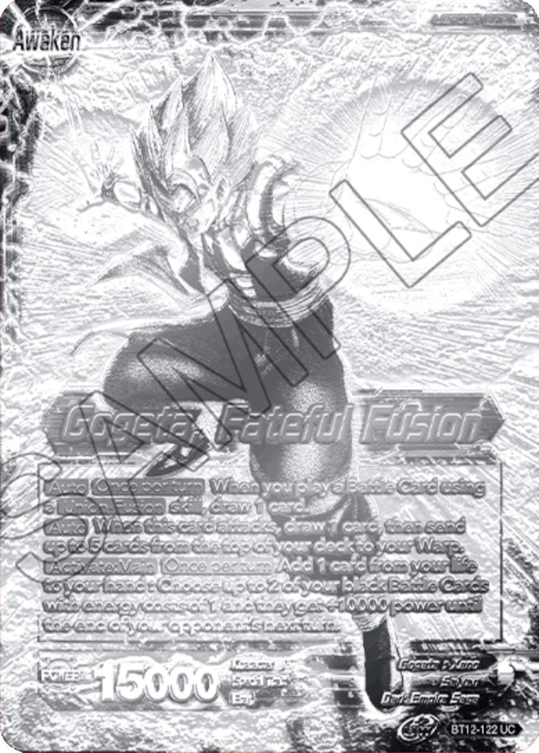 Son Goku & Vegeta // Gogeta, Fateful Fusion (2021 Championship Top 16) (Metal Silver Foil) (BT12-122) [Tournament Promotion Cards] | Good Games Adelaide SA