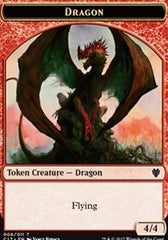 Dragon (006) // Gold (010) Double-sided Token [Commander 2017 Tokens] | Good Games Adelaide SA