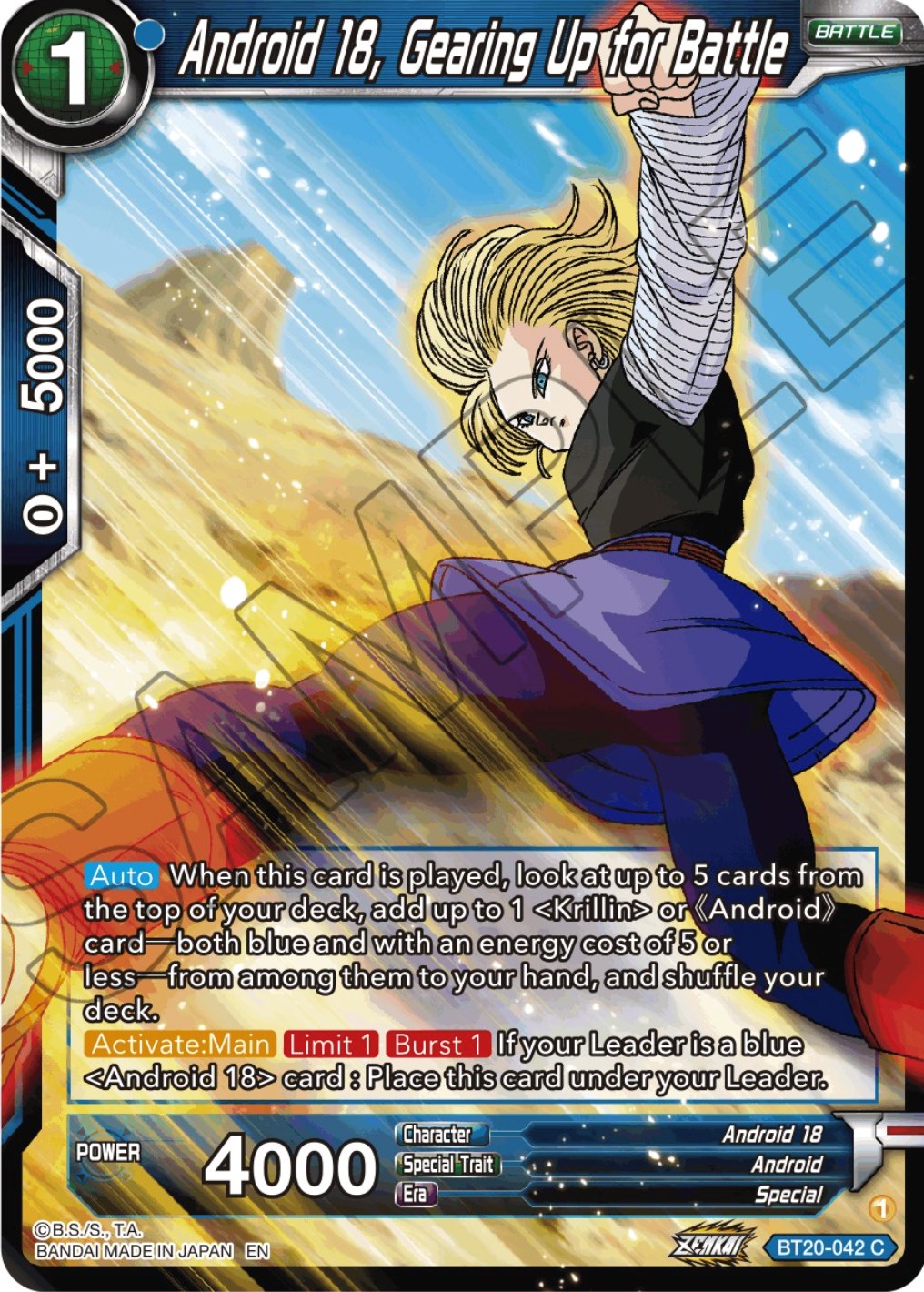 Android 18, Gearing Up for Battle (BT20-042) [Power Absorbed] | Good Games Adelaide SA