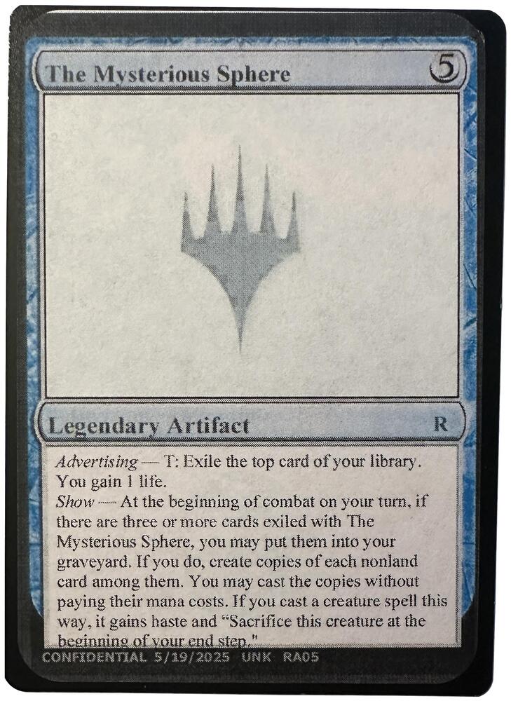 The Mysterious Sphere  (Un-Known Event Playtest Cards)  | Good Games Adelaide SA