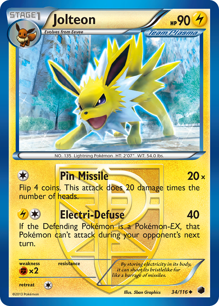 Jolteon (34/116) [Black & White: Plasma Freeze] | Good Games Adelaide SA
