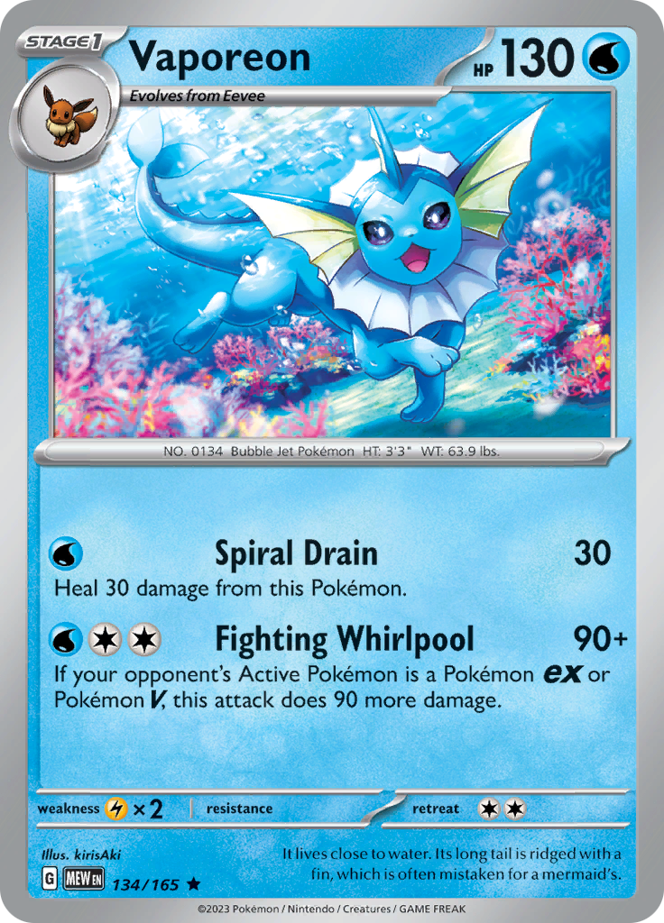 Vaporeon (134/165) [Scarlet & Violet: 151] | Good Games Adelaide SA