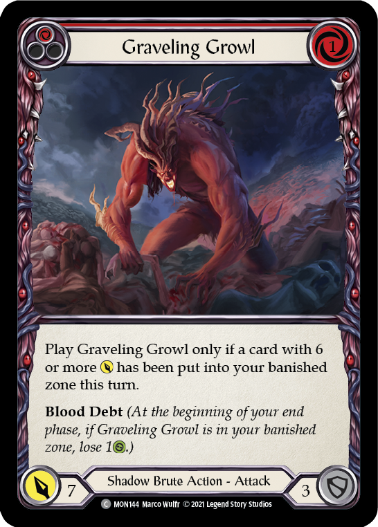 Graveling Growl (Red) [MON144-RF] 1st Edition Rainbow Foil | Good Games Adelaide SA