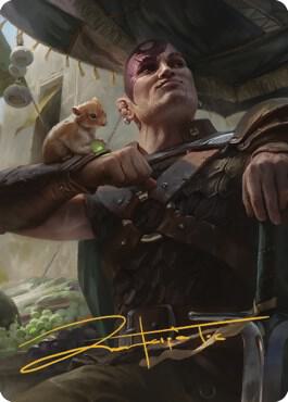 Minsc and Boo Timeless Heroes Art Card 38 81 Gold Stamped Signature 38 (Art Series: Commander Legends: Battle for Baldur's Gate)  | Good Games Adelaide SA
