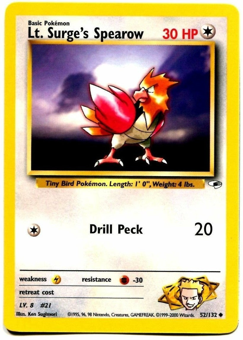 Lt. Surge's Spearow (52/132) [Gym Heroes Unlimited] | Good Games Adelaide SA