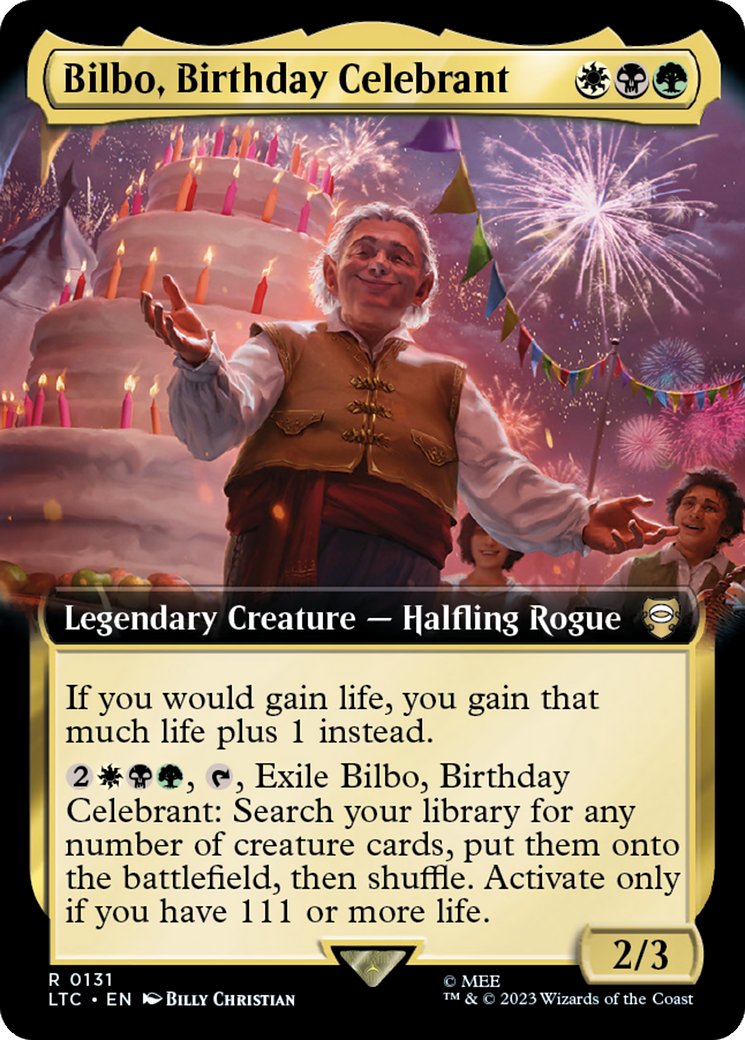 Bilbo, Birthday Celebrant (Extended Art) [The Lord of the Rings: Tales of Middle-Earth Commander] | Good Games Adelaide SA