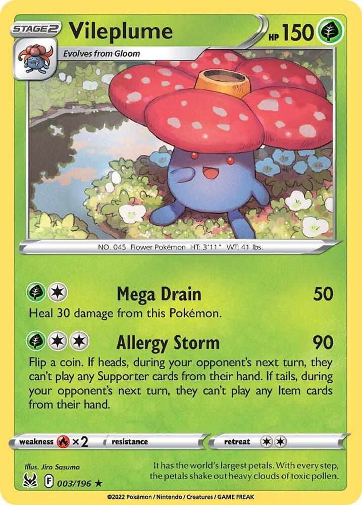 Vileplume 003/196 (SWSH11: Lost Origin)  - Holofoil | Good Games Adelaide SA
