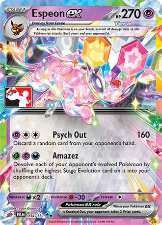 Espeon ex Series 7 034/131 (Prize Pack Series Cards)  - Holofoil | Good Games Adelaide SA