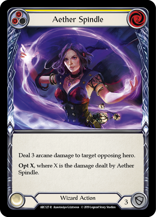 Aether Spindle (Yellow) [ARC127-R] 1st Edition Rainbow Foil | Good Games Adelaide SA