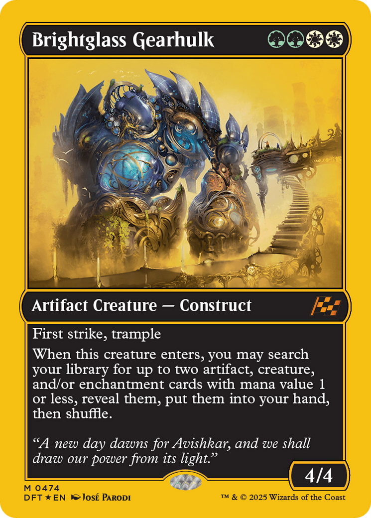 Brightglass Gearhulk (First-Place Foil) [Aetherdrift] | Good Games Adelaide SA