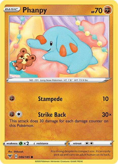 Phanpy 086/185 (SWSH04: Vivid Voltage)  - Reverse Holofoil | Good Games Adelaide SA