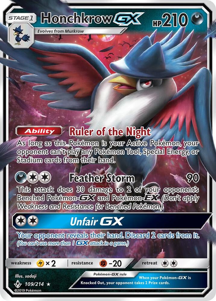 Honchkrow GX 109/214 (SM - Unbroken Bonds)  - Holofoil | Good Games Adelaide SA