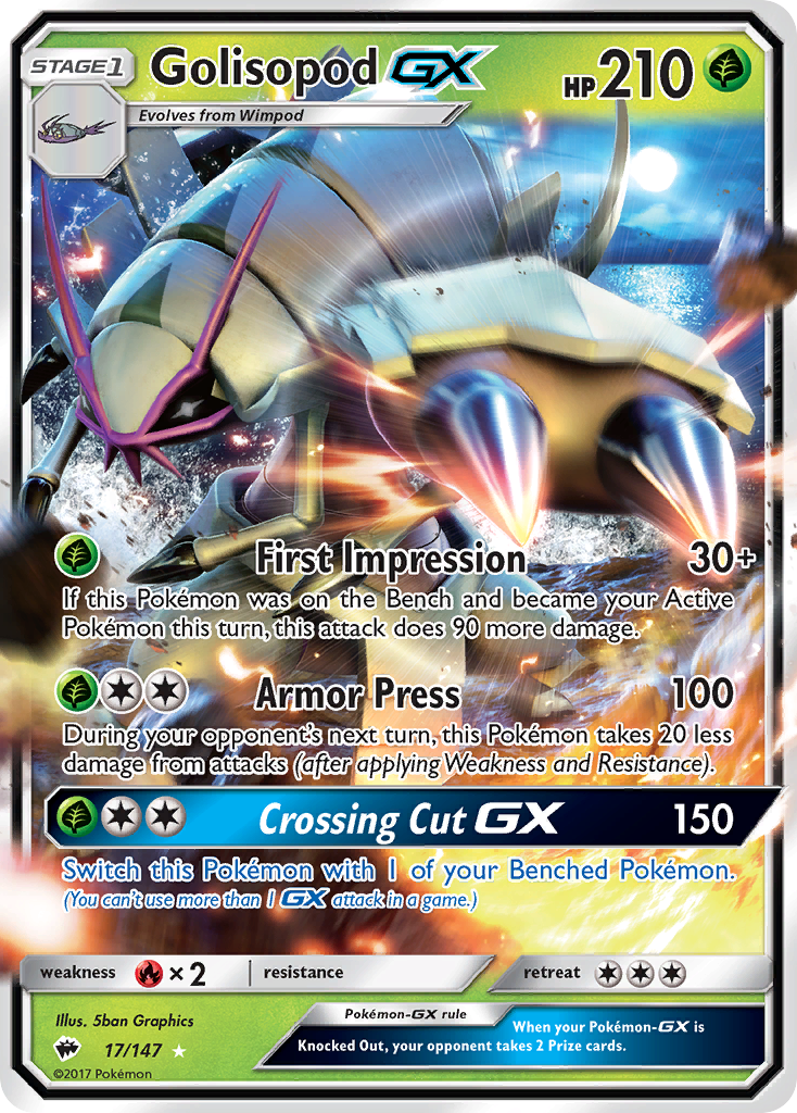 Golisopod GX (17/147) [Sun & Moon: Burning Shadows] | Good Games Adelaide SA