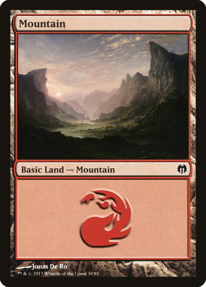 Mountain (36) [Duel Decks: Heroes vs. Monsters] | Good Games Adelaide SA