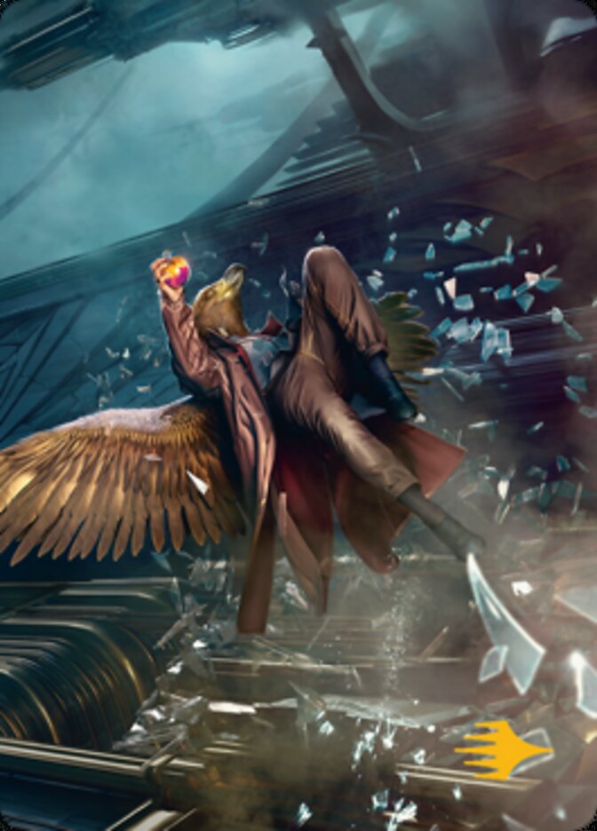 Skyway Robber Art Card (Gold-Stamped Signature) [Streets of New Capenna Art Series] | Good Games Adelaide SA