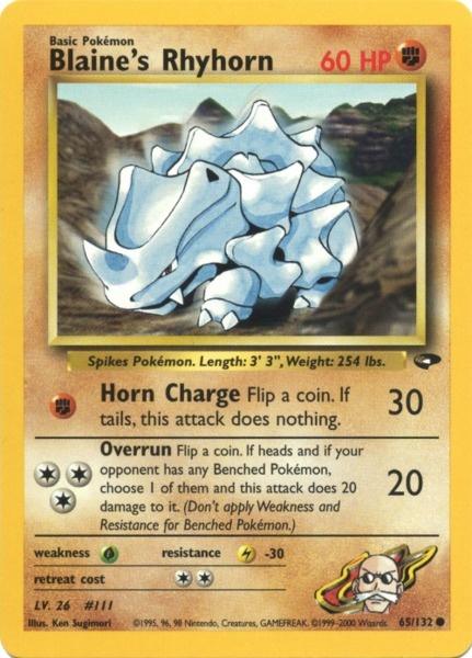 Blaine's Rhyhorn (65/132) [Gym Challenge Unlimited] | Good Games Adelaide SA
