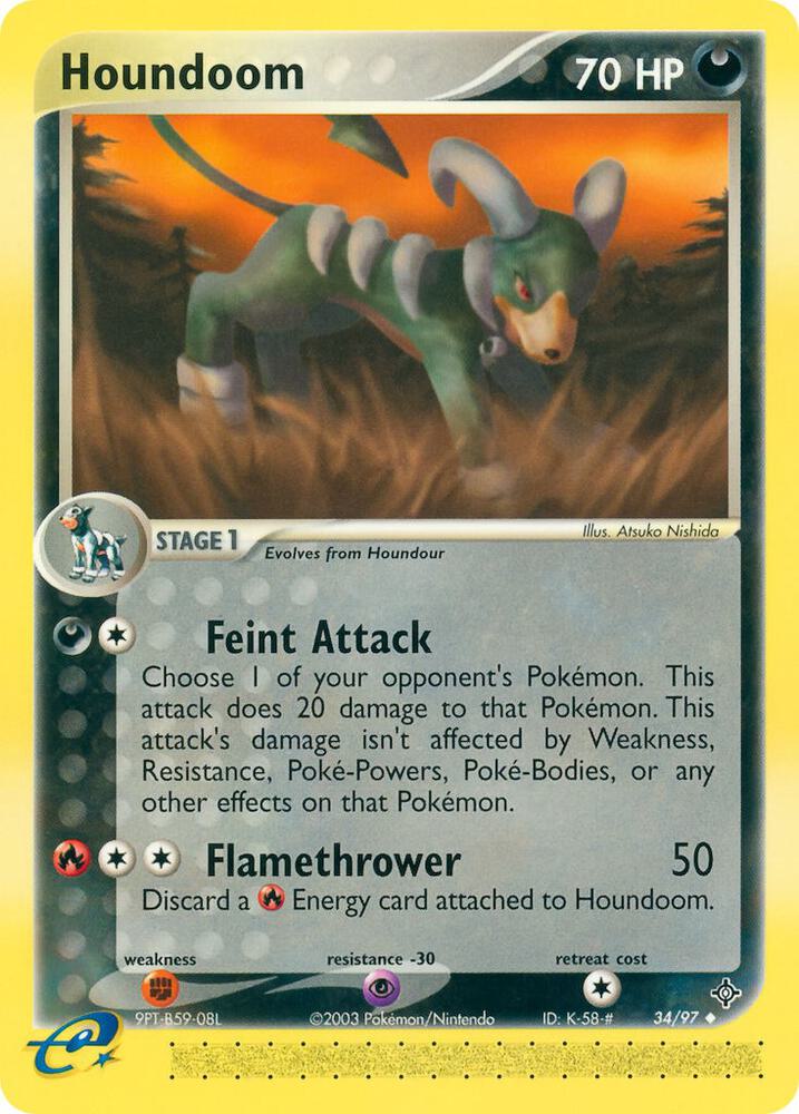 Houndoom 34/97 (Dragon)  - Reverse Holofoil | Good Games Adelaide SA