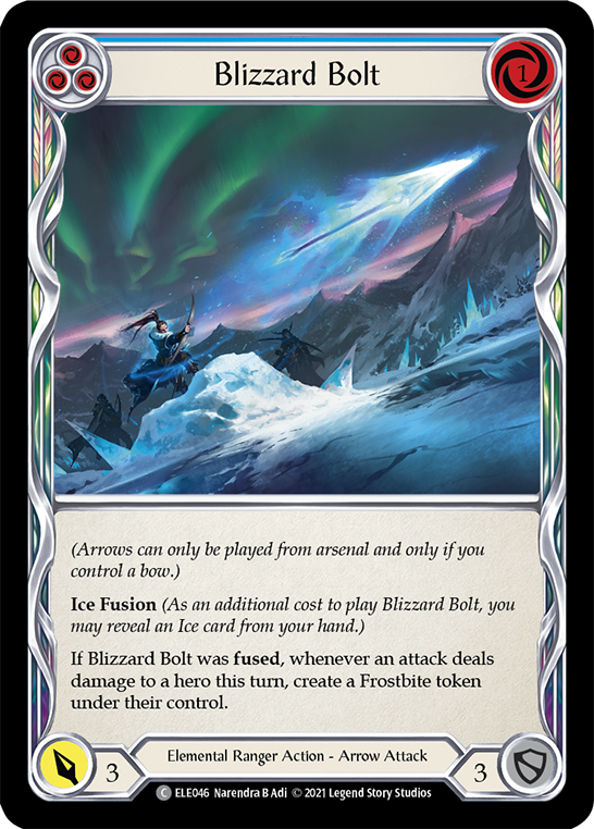 Blizzard Bolt (Blue) [ELE046] (Tales of Aria)  1st Edition Rainbow Foil | Good Games Adelaide SA