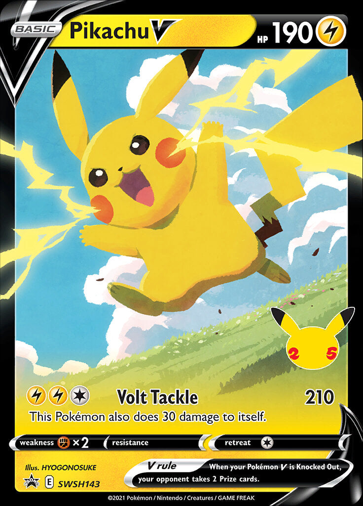 Pikachu V (SWSH143) (Celebrations) [Sword & Shield: Black Star Promos] | Good Games Adelaide SA