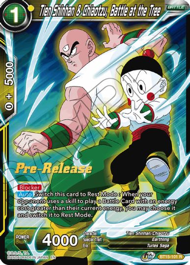 Tien Shinhan & Chiaotzu, Battle at the Tree (BT15-101) [Saiyan Showdown Prerelease Promos] | Good Games Adelaide SA