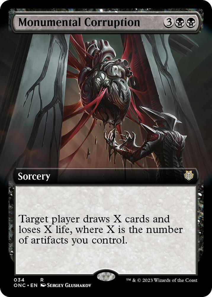 Monumental Corruption 34 (Commander: Phyrexia: All Will Be One)  - Extended Art | Good Games Adelaide SA