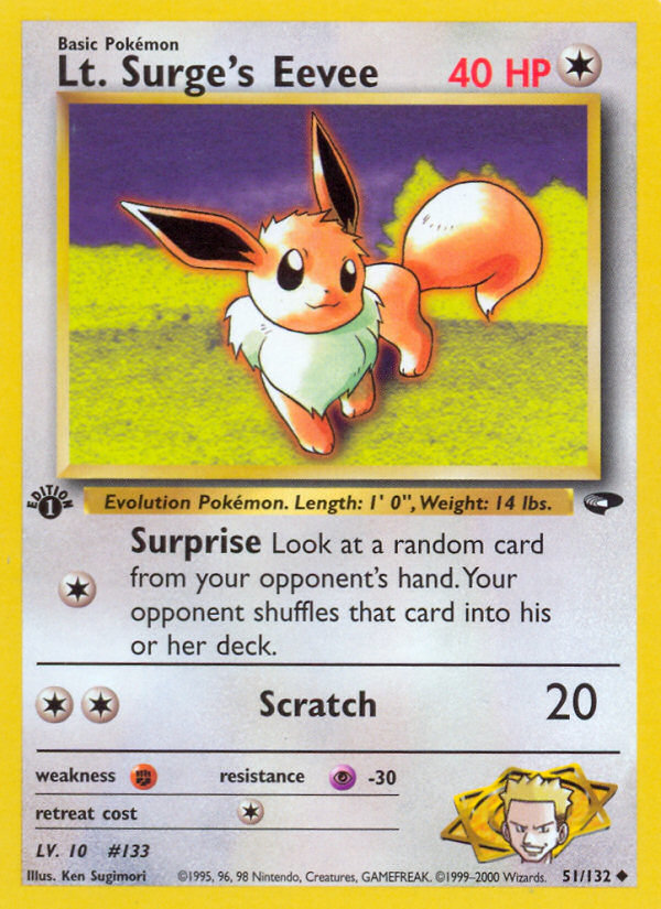 Lt. Surge's Eevee (51/132) [Gym Challenge 1st Edition] | Good Games Adelaide SA