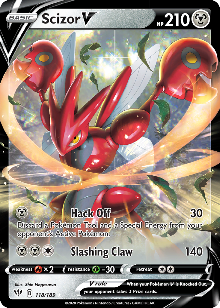 Scizor V (118/189) [Sword & Shield: Darkness Ablaze] | Good Games Adelaide SA