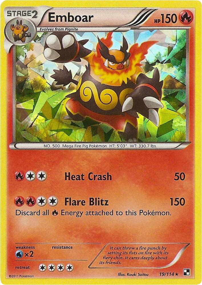 Emboar 19 114 Cracked Ice Holo 019/114 (Deck Exclusives)  - Holofoil | Good Games Adelaide SA