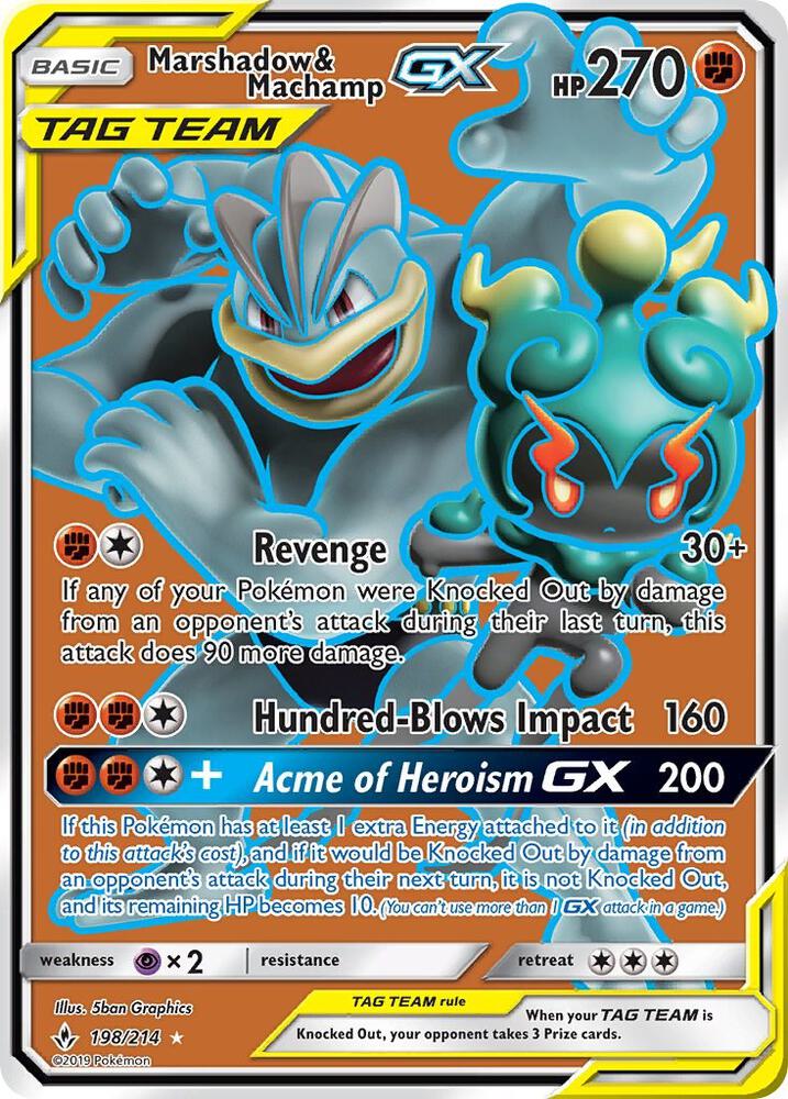 Marshadow and Machamp GX Full Art 198/214 (SM - Unbroken Bonds)  - Holofoil | Good Games Adelaide SA