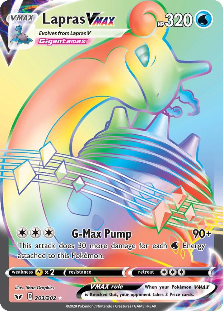 Lapras VMAX Secret 203/202 (SWSH01: Sword & Shield Base Set)  - Holofoil | Good Games Adelaide SA