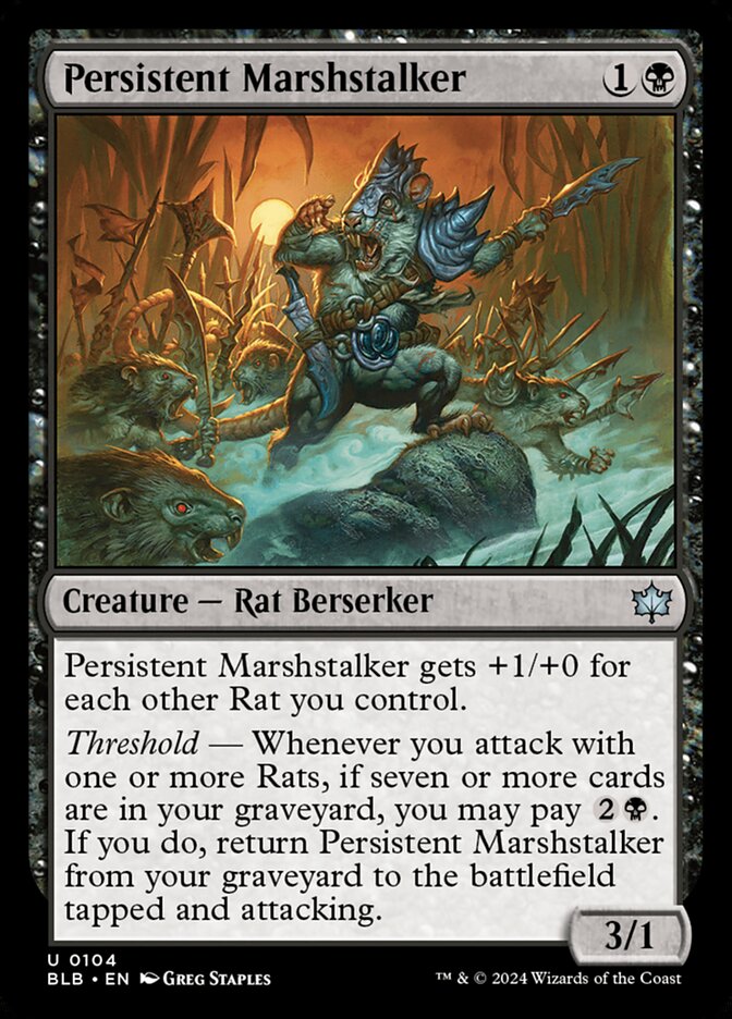 Persistent Marshstalker 104 (Bloomburrow)  - Foil | Good Games Adelaide SA