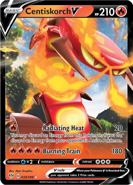 Centiskorch V 033/189 (SWSH03: Darkness Ablaze)  - Holofoil | Good Games Adelaide SA