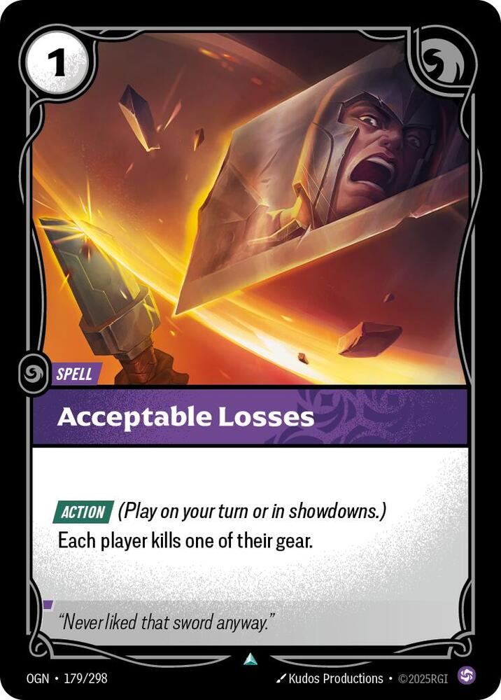 Acceptable Losses 179/298 (Origins)  | Good Games Adelaide SA