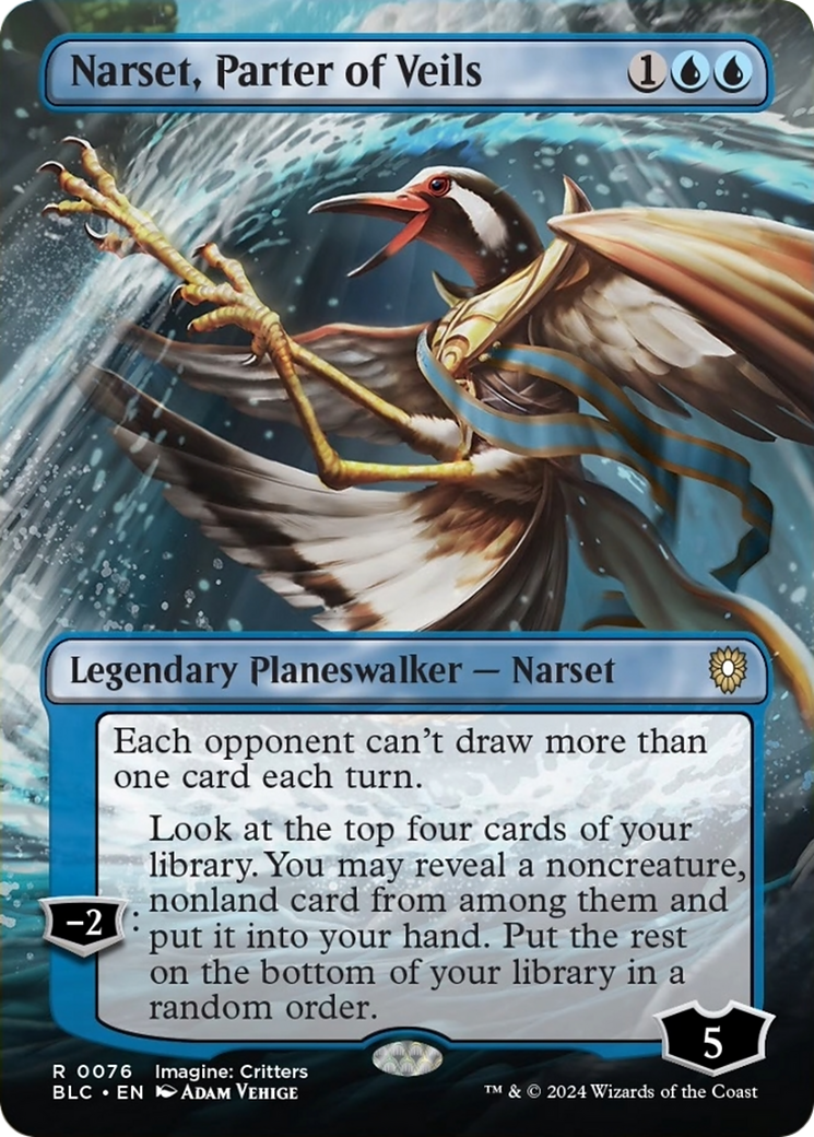 Narset, Parter of Veils (Borderless) [Bloomburrow Commander] | Good Games Adelaide SA