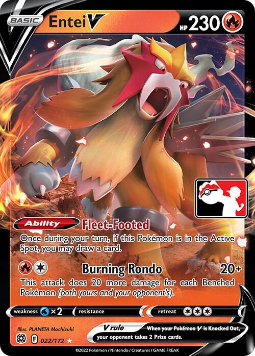 Entei V Series 2/3 022/172 (Prize Pack Series Cards)  - Holofoil | Good Games Adelaide SA