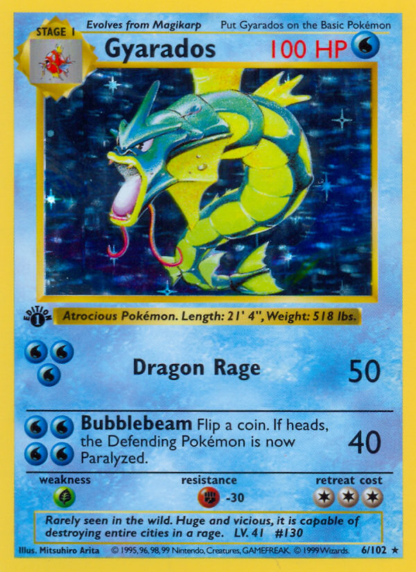 Gyarados (6/102) (Shadowless) [Base Set 1st Edition] | Good Games Adelaide SA
