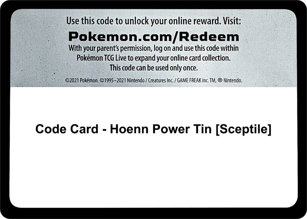 Code Card Hoenn Power Tin Sceptile  (Miscellaneous Cards & Products)  | Good Games Adelaide SA